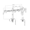 Staffa da incasso per due monitor Deluxe Ergo Office, 17-32, max. 9 kg, ER-449