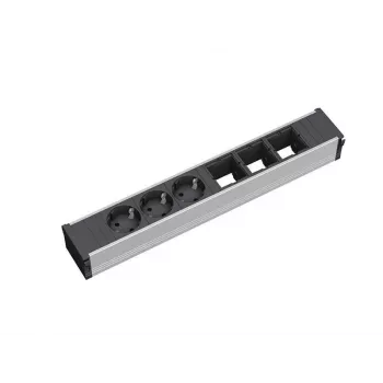 Prolunga di alimentazione Bachmann 912.006 3 prese AC nero argento