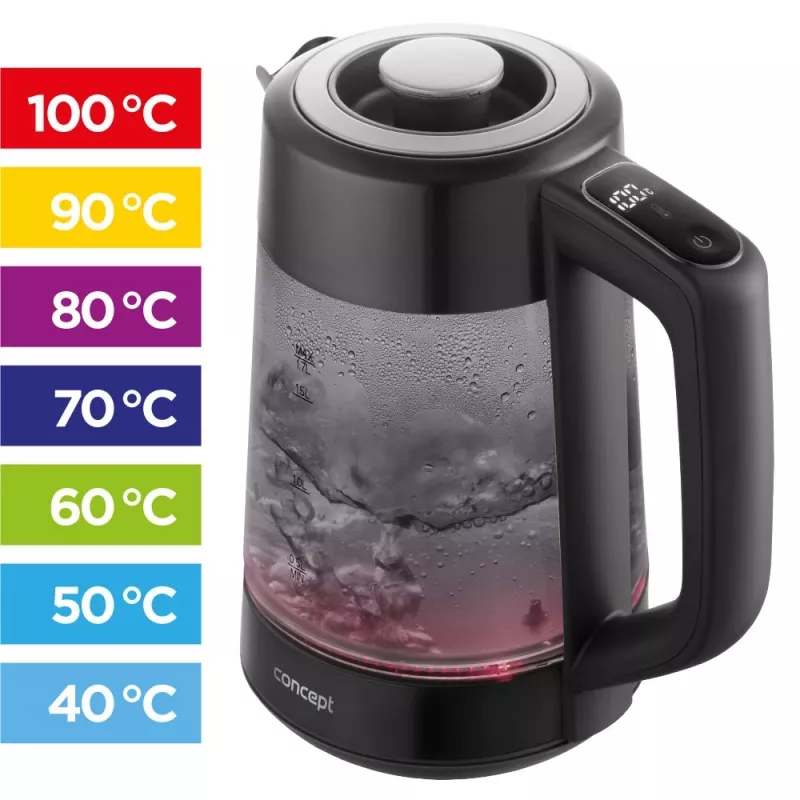 Bollitore elettrico in vetro con regolazione della temperatura RK4195