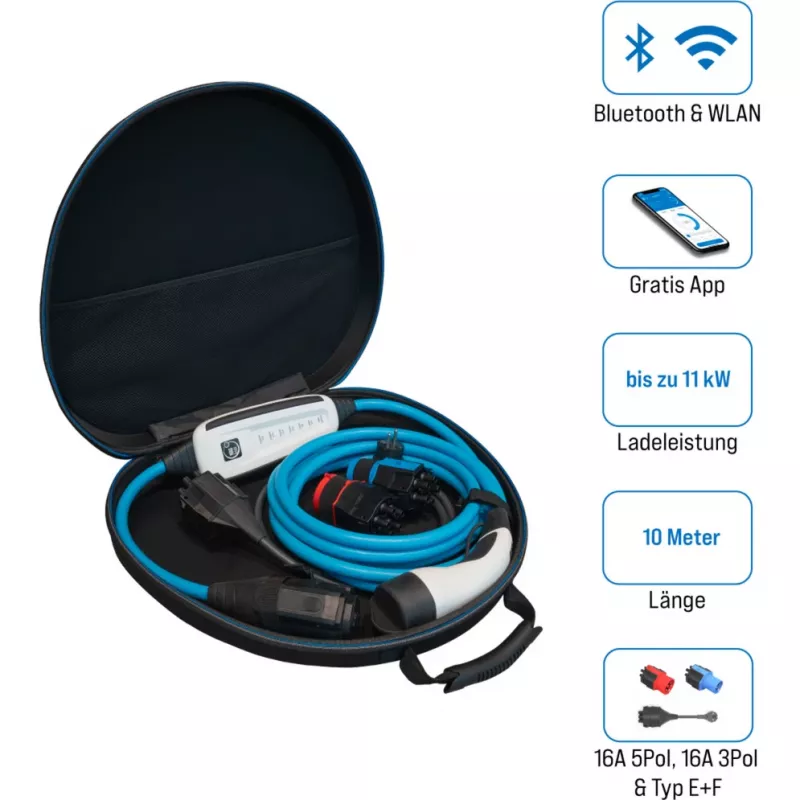 Cavo di ricarica EV NRGkick 16A 10 m set (MPN 17101093) per la ricarica di veicoli elettrici
