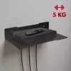 Mensola da parete per decoder MACLEAN MC-122, acciaio, nera, carico max. 5 kg, interasse fori 219 mm