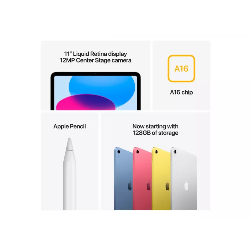 Tablet Apple iPad 5G LTE-TDD & LTE-FDD 11 pollici A16 128 GB iPadOS 18