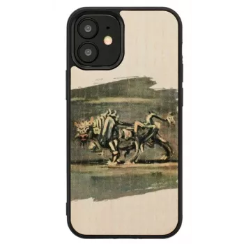 Custodia per cellulare Man and Wood per iPhone 12 mini — design toro bianco
