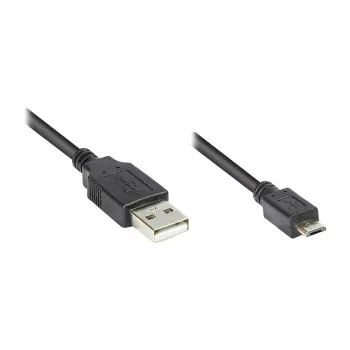 Cavo di collegamento GoodConnections USB 2.0 connettore A maschio su connettore Micro B maschio, nero, 5m,
