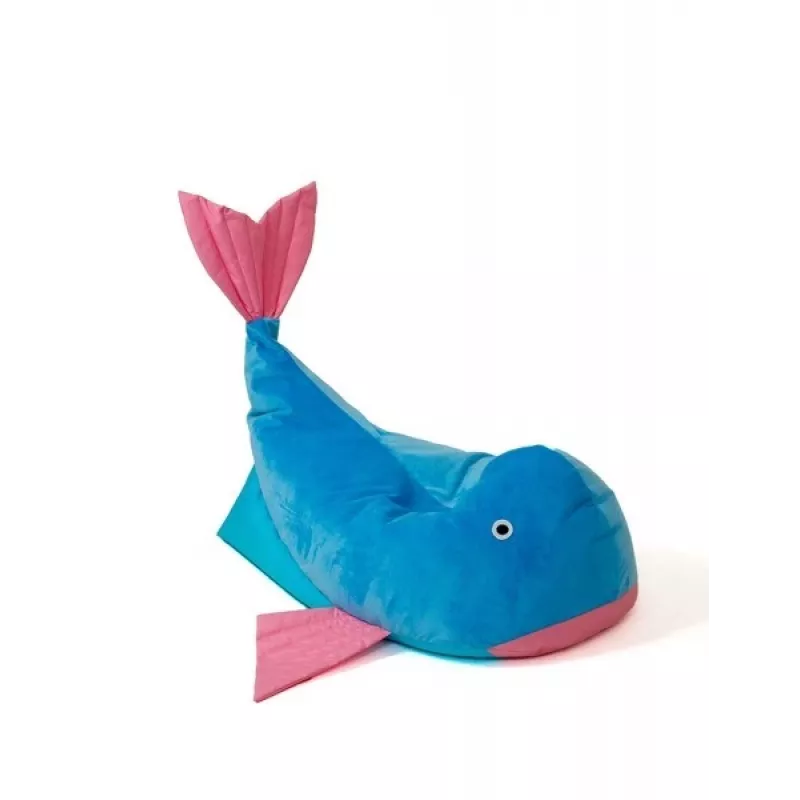 Pouf sacco Sako Whale blu-rosa L 110 x 80 cm