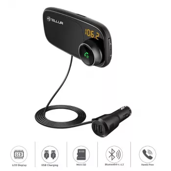 Supporto magnetico per cellulare Tellur FMT-B6 nero — angolo regolabile, compatibile con smartphone
