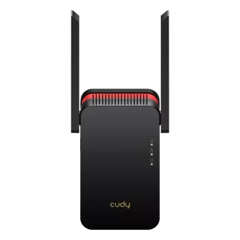 Ripetitore di segnale Wi‑Fi Cudy RE3000 2400–5000 MHz, 802.11ax/ac/n/g/b/a, Ethernet 100 Mbps, antenna esterna, nero/rosso