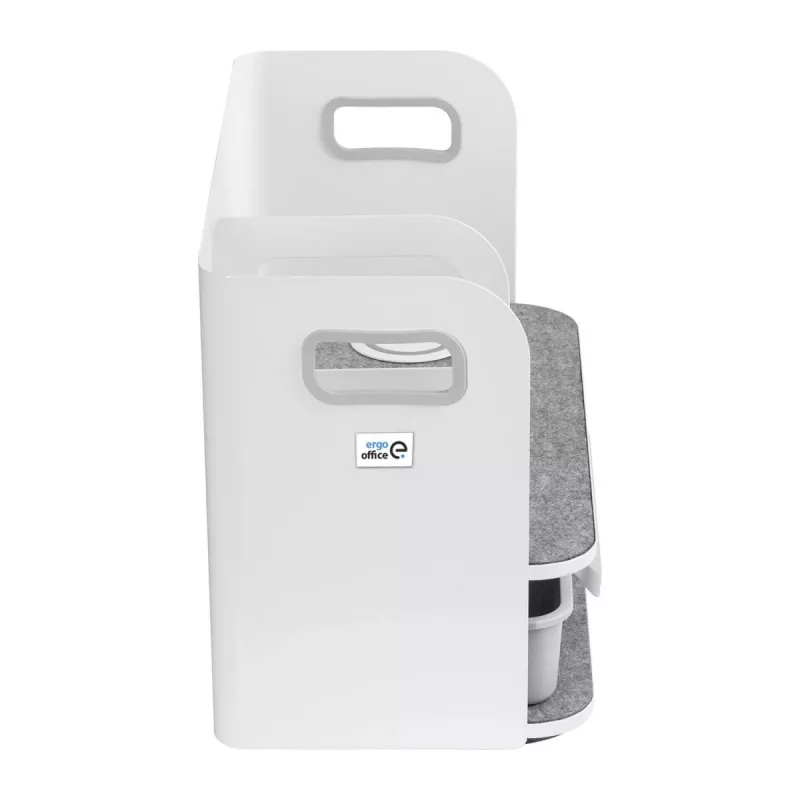 Organizer da scrivania con cassetto e caricabatterie wireless Ergo Office, bianco, max. 10kg, ER-441
