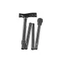 Bastone da passeggio REHA FUND RF-520 telescopico regolabile in altezza pieghevole, alluminio, 79–90 cm, portata max 113 kg, nero