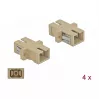 Connettore in fibra ottica SC femmina-femmina DELOCK 85993, beige, confezione da 4