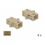 Connettore in fibra ottica SC femmina-femmina DELOCK 85993, beige, confezione da 4