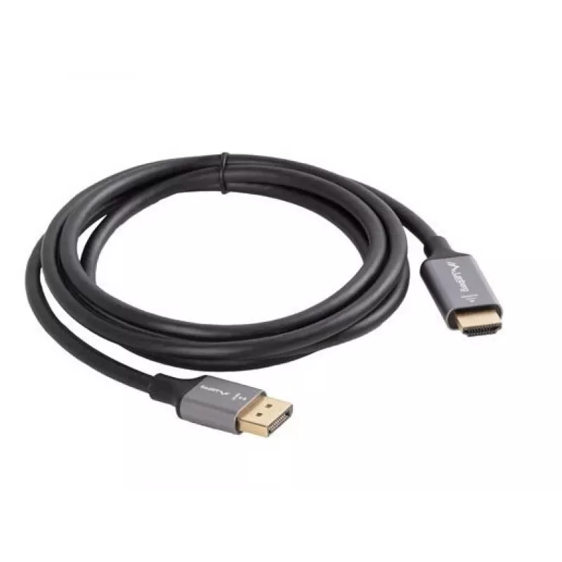 Lanberg CA-DPHD-20CU-0018-BK adattatore cavo video 1,8 m DisplayPort HDMI Type-A (standard) nero, argento