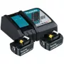 Makita DC18RC - caricabatterie + batteria 2 x - Li-Ion - 5 Ah - 90 Wh - ricarica 1 batteria (197570-9)