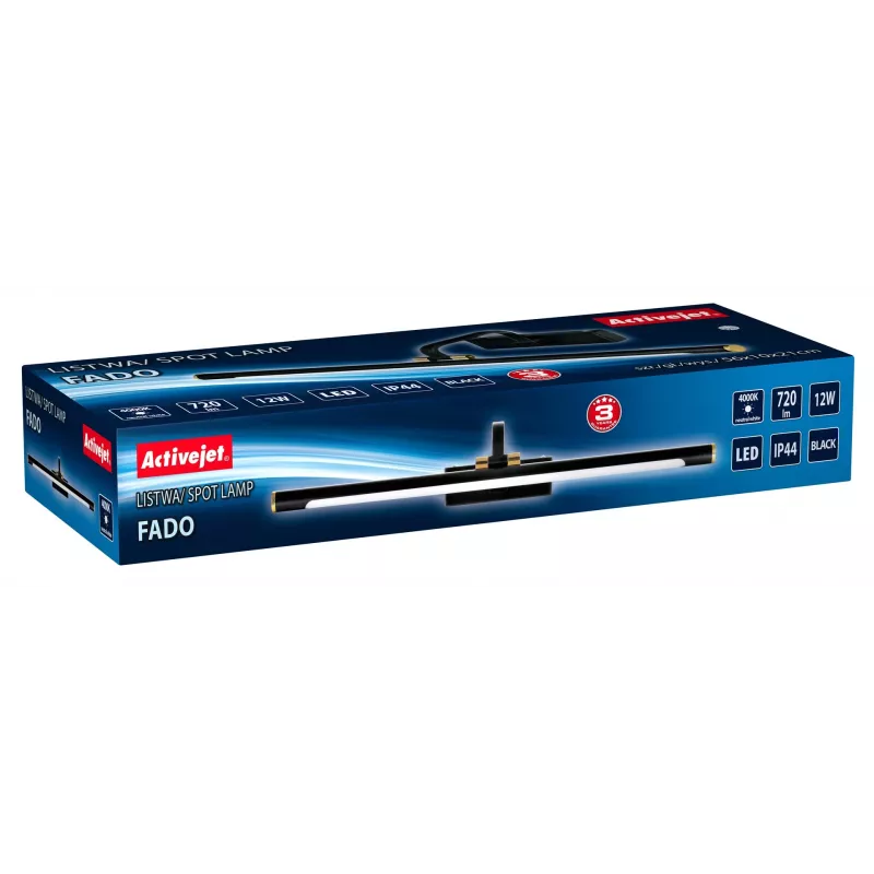 Applique decorativa ActiveJet AJE-FADO — LED 12W, 720 lm, 4000K, IP44, 560×210×100 mm