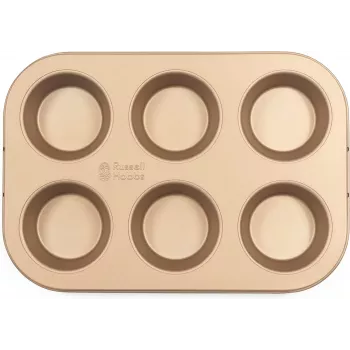 Macchina per muffin Russell Hobbs RH02151GEU7 dorata antiaderente, elettrodomestico elettrico per muffin da piano di lavoro