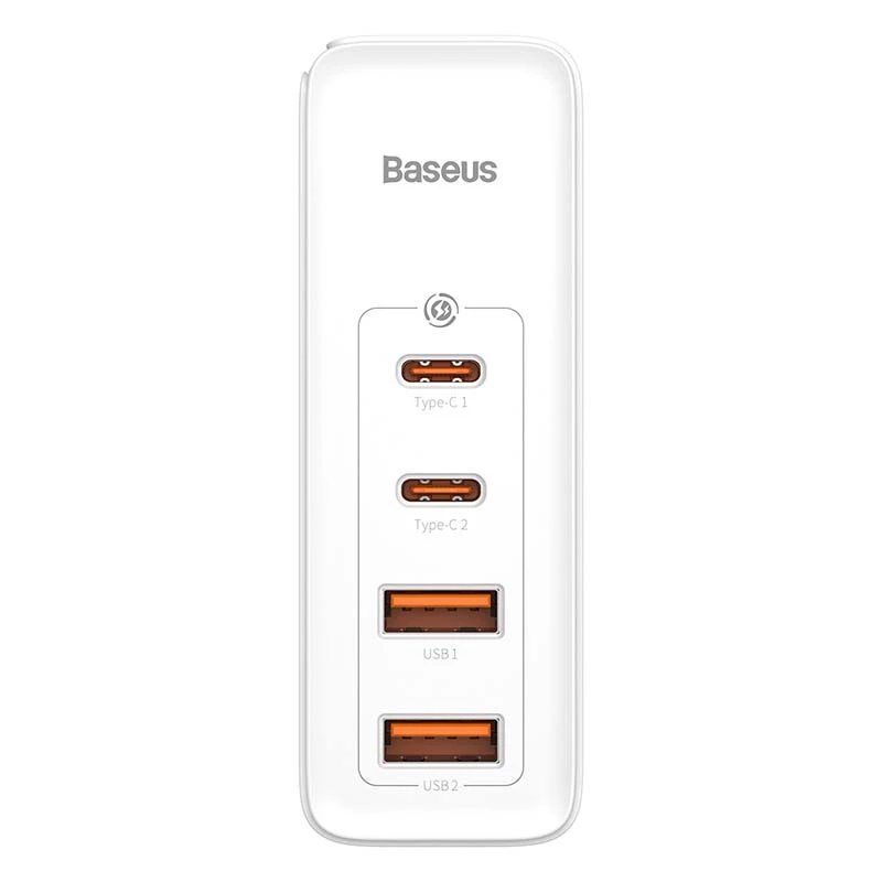 Caricabatterie da viaggio Baseus GaN2 Pro Quick 2x USB + 2x USB-C, 100W, EU (bianco)