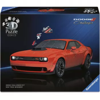 Puzzle 3D Ravensburger Dodge Challenger R/T Scat Pack Widebody – serie Iconics, riproduzione in scala