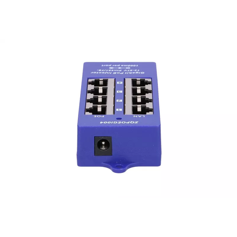 Iniettore PoE Extralink Gigabit 4 porte, 4x 1000Mb/s RJ45, 48V, blu/nero