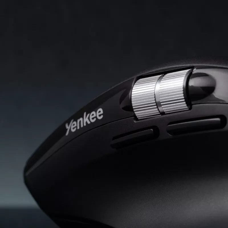 Mouse wireless YENKEE SPIN DUAL 2095BK — mouse ottico compatto dual-mode, modello YMS 2095B SPIN
