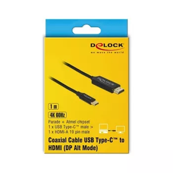 Adattatore per cavo video DeLOCK 84904 USB Type-C su HDMI 1 m nero