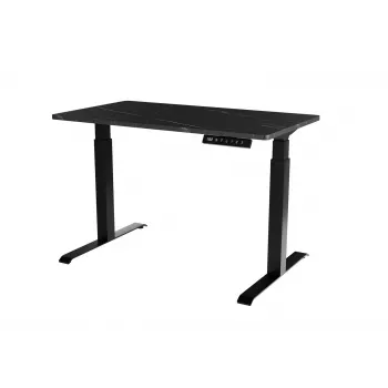 Scrivania Cama Meble regolabile elettricamente in altezza MOON 121x67 cm, piano rettangolare in truciolare, 72–120 cm nero/san sebastian