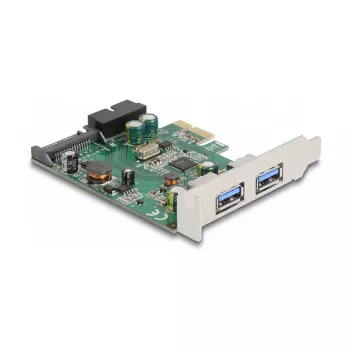 Scheda DeLOCK PCI Express x1 con 2 x USB 3.2 Gen 1 Type-A + 1 x header interno a 19 pin