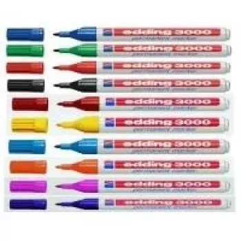 Pennarello indelebile Edding 3000 nero blu verde rosso 4 pezzi