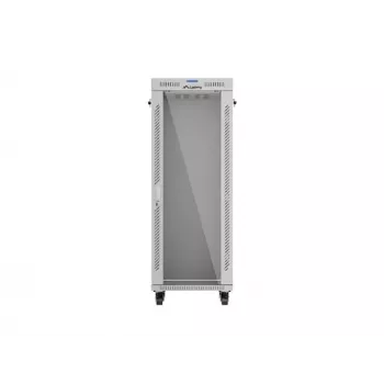 Armadio rack a pavimento LANBERG 19 pollici 32U 600×600 mm grigio con porte perforate e LCD (flat pack)