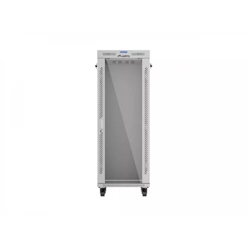 Armadio rack a pavimento LANBERG 19 pollici 32U 600×600 mm grigio con porte perforate e LCD (flat pack)