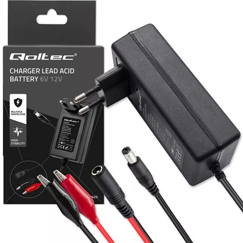 Caricabatterie QOLTEC 52423 per batterie AGM/GEL/STD 6V/12V 1,5A