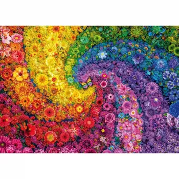 Farbenwirbel-Blüten, puzzle 2000 pezzi