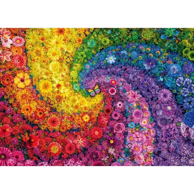 Farbenwirbel-Blüten, puzzle 2000 pezzi