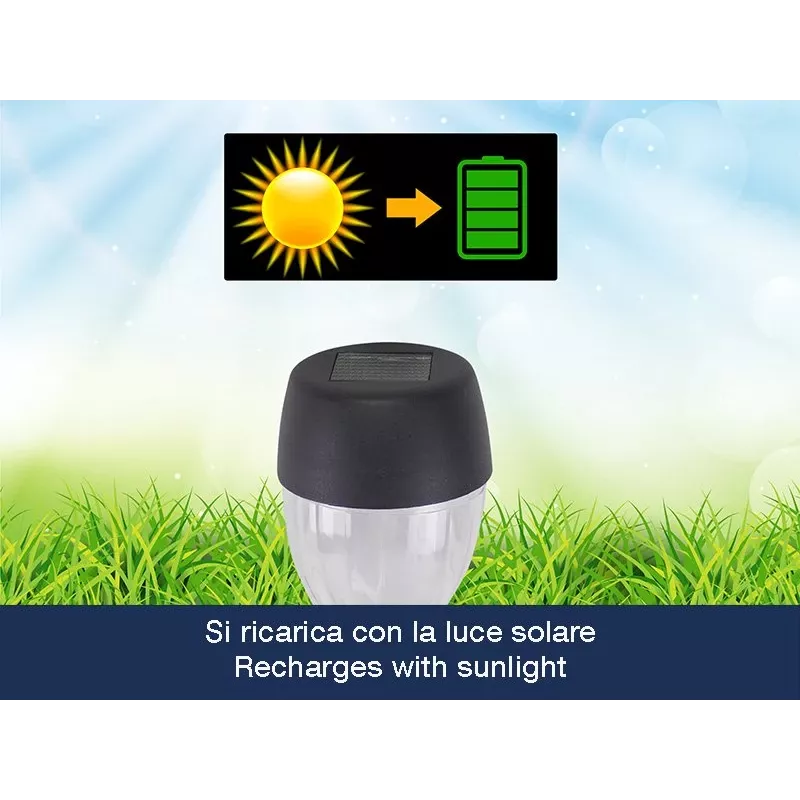 Set lampade solari da esterno Beper P207ILO050 – 5 lampade impermeabili per giardino e vialetto