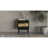 Comodino Cama INSERTO, 2 pz., 50x40x61.5 cm, nero + LED