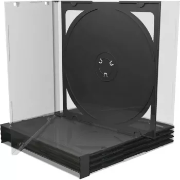 MediaRange BOX31-2 jewel case CD/DVD per 2 dischi, nero/trasparente, confezione da 5