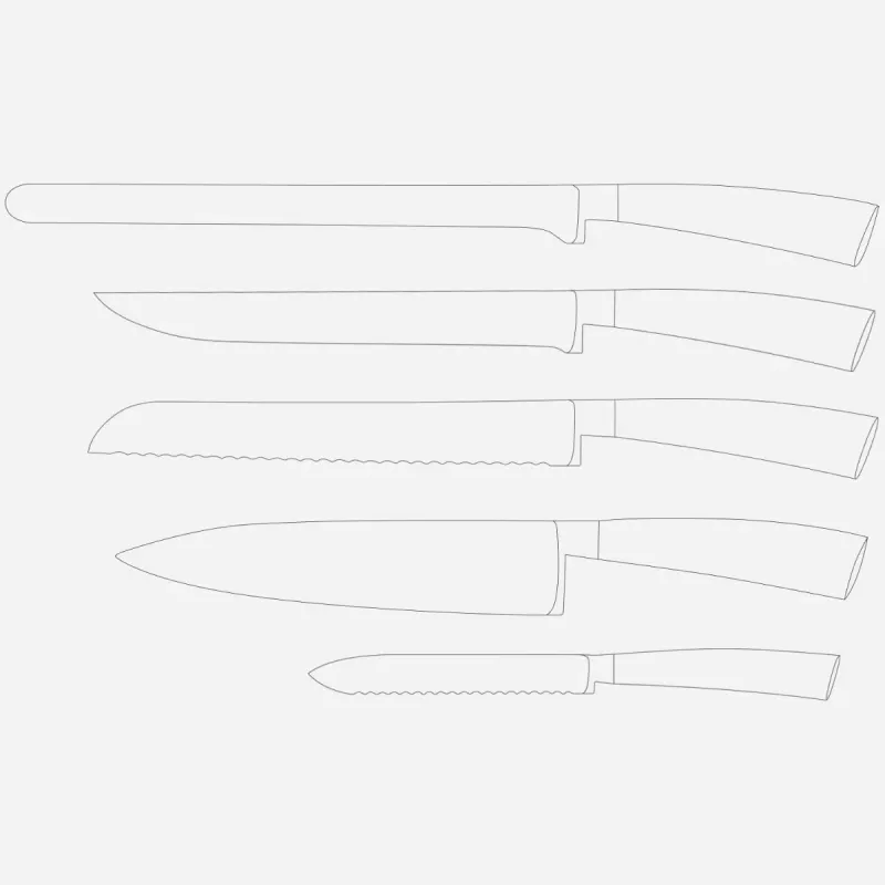 Set coltelli da cucina Berkel ELEGANCE acciaio inox 5 pezzi