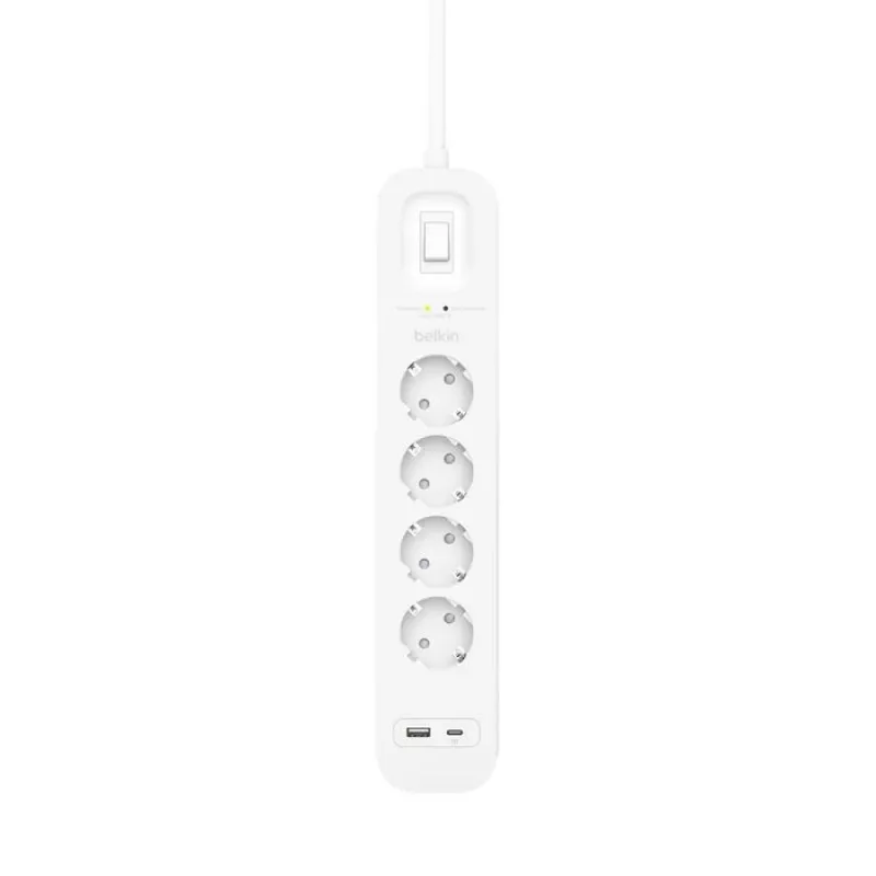 Protezione da sovratensione Belkin SRB001VF2M-V2 — 4 prese, porte USB-C e USB-A, cavo 2 m
