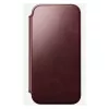 Custodia per smartphone Nomad Modern Leather Folio per iPhone 17 Pro Max — pelle, TPU, PC, alluminio, bordeaux, 16 cm (6,3 pollici)