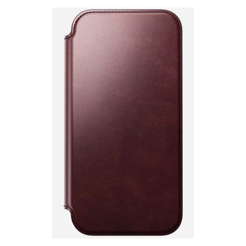Custodia per smartphone Nomad Modern Leather Folio per iPhone 17 Pro Max — pelle, TPU, PC, alluminio, bordeaux, 16 cm (6,3 pollici)