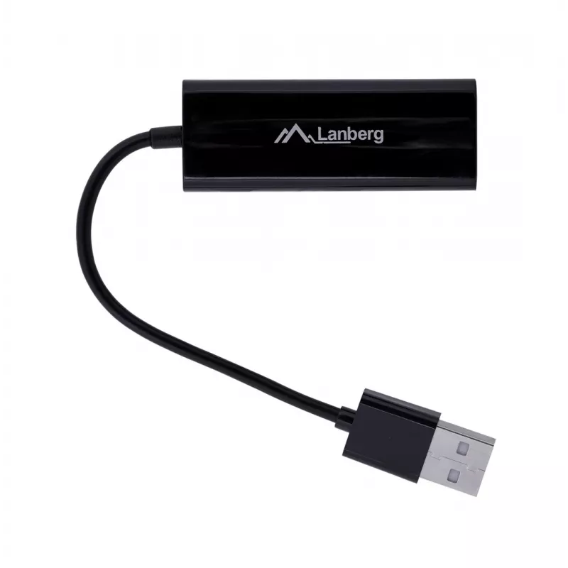Adattatore di rete Lanberg NC-0100-01 da USB 2.0 a RJ45 100 Mbit, cavo da 0,15 m