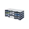 styro styrodoc trio - polistirene - nero - grigio - 12 cassetto/i - 723 mm - 293 mm - 331 mm