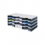 styro styrodoc trio - polistirene - nero - grigio - 12 cassetto/i - 723 mm - 293 mm - 331 mm