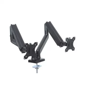Supporto da tavolo per monitor ART RAMM UM-116 per 2 monitor 13–32 pollici, supporto a doppio braccio regolabile in altezza