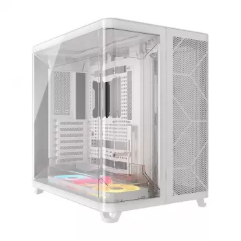 Case PC Corsair AIR 5400 LX-R RGB iCUE LINK Midi Tower bianco — ATX/EATX/Micro-ATX/Mini-ITX, vetro temperato, 1×3,5