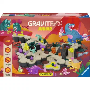 Pista di biglie Ravensburger GraviTrax Junior Starterset XXL Dino, costruzione percorso per bambini