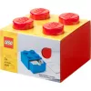 Cassetto da scrivania LEGO 4, scatola contenitore rossa, con stud