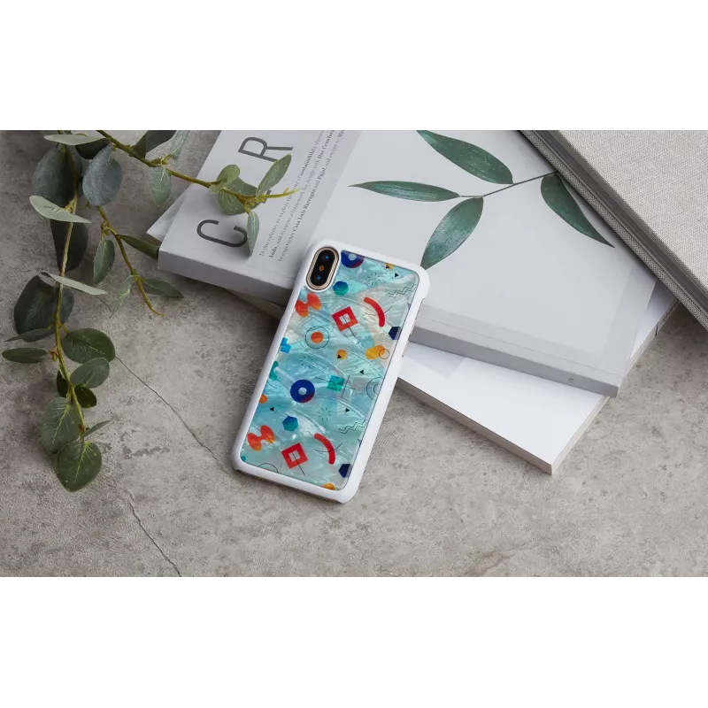 Custodia smartphone iKins per iPhone XS / iPhone X S – bianco poppin rock cover posteriore protettiva