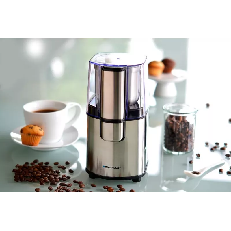 Macinacaffè BLAUPUNKT FCG701 — 200 W, capacità chicchi 85 g, lame in acciaio inox, argento