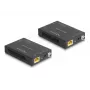 Set trasmettitore e ricevitore AV DELOCK 65955 — extender HDMI Cat6/Cat6a, fino a 3840×2160, con filo, alimentazione Micro-USB-B
