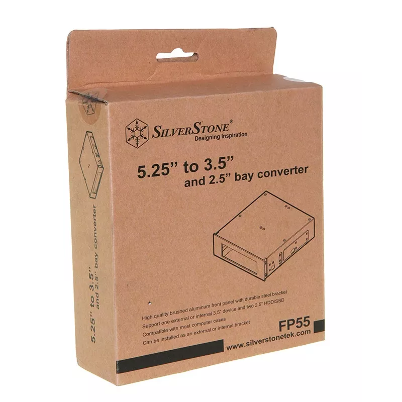 SilverStone FP55 - adattatore per alloggiamento storage - 13,30 cm (5,25) a 3.5 / 2.5 - nero